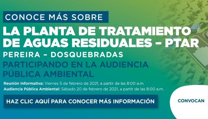 Proyecto Construcción y Operación de la Planta de Tratamiento de Aguas Residuales - PTAR para las ciudades de Pereira y Dosquebradas