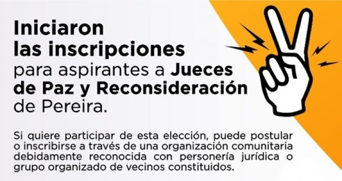 inscripciones para aspirantes a Jueces de Paz y Reconciseración